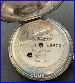 Antique AE Jeanjaquet Neuchatel Pocket Watch Running KW Silver Case High Grade