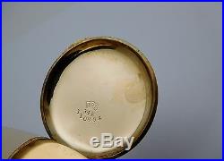 Antique ALFRED JACKSON Solid 14k Yellow Gold Ladies Pocket Watch Hunter Case