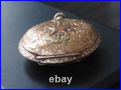 Antique AMERICAN WALTHAM 14K GF Tricolored Gold Hunter Case 45.1 Grams Ornate