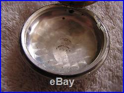 Antique AW Waltham Co Waltham Pocket Watch Sterling Silver Case P. S. Bartlett