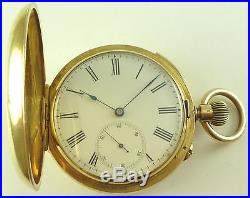 Antique A. Lugrin Quarter Repeater Pocket Watch Heavy 18k Gold Hunting Case