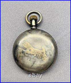 Antique A. W. C. Co American Watch Coin Silver Pocket Watch Case Coachman Horse