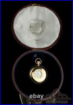 Antique Allamand 18K Gold Demi Hunter Watch. Original Case. England, 1926