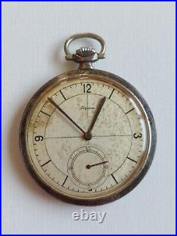 Antique Alpina Silver Case Pocket Watch