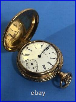 Antique American Waltham 14k Gold Case Pocket Watch Project Ticking U. S. ASSAY
