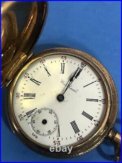 Antique American Waltham 14k Gold Case Pocket Watch Project Ticking U. S. ASSAY