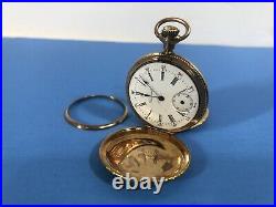 Antique American Waltham 14k Gold Case Pocket Watch Project Ticking U. S. ASSAY