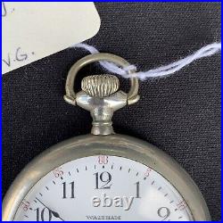 Antique American Waltham 7j Open Face Pocket Watch Silver Philadelphia Case