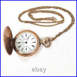 Antique American Waltham Pocket Watch Gold Filled C. W. C. CO Case Works! Engraved
