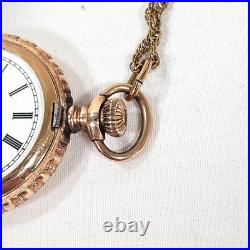 Antique American Waltham Pocket Watch Gold Filled C. W. C. CO Case Works! Engraved