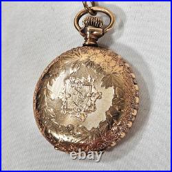 Antique American Waltham Pocket Watch Gold Filled C. W. C. CO Case Works! Engraved