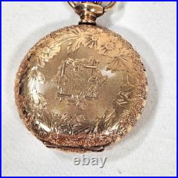 Antique American Waltham Pocket Watch Gold Filled C. W. C. CO Case Works! Engraved