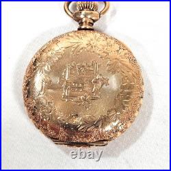 Antique American Waltham Pocket Watch Gold Filled C. W. C. CO Case Works! Engraved