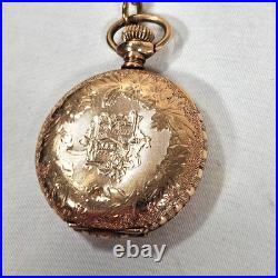 Antique American Waltham Pocket Watch Gold Filled C. W. C. CO Case Works! Engraved