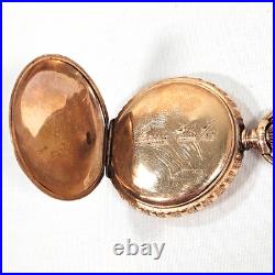 Antique American Waltham Pocket Watch Gold Filled C. W. C. CO Case Works! Engraved