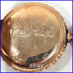 Antique American Waltham Pocket Watch Gold Filled C. W. C. CO Case Works! Engraved