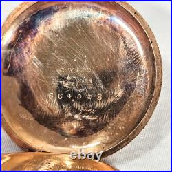 Antique American Waltham Pocket Watch Gold Filled C. W. C. CO Case Works! Engraved