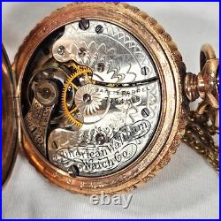 Antique American Waltham Pocket Watch Gold Filled C. W. C. CO Case Works! Engraved