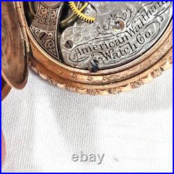 Antique American Waltham Pocket Watch Gold Filled C. W. C. CO Case Works! Engraved