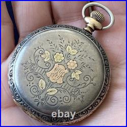 Antique American Waltham Pocket Watch Model 1890 Grade J 6s Fahys Coin No. 1 Case