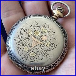 Antique American Waltham Pocket Watch Model 1890 Grade J 6s Fahys Coin No. 1 Case