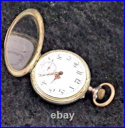 Antique Ancre Pocket Watch Swiss Made 800 Silver Case Working