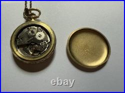 Antique Arnex 17 Jewels Swiss Made Ladies Pocket Watch Gold Hunter Case- Runs