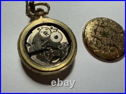 Antique Arnex 17 Jewels Swiss Made Ladies Pocket Watch Gold Hunter Case- Runs