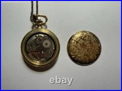 Antique Arnex 17 Jewels Swiss Made Ladies Pocket Watch Gold Hunter Case- Runs