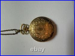 Antique Arnex 17 Jewels Swiss Made Ladies Pocket Watch Gold Hunter Case- Runs