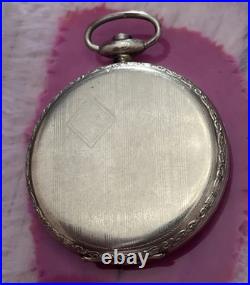 Antique Art Deco 12s Brookline Open Face Pocket Watch Case 14k White GF Rare USA