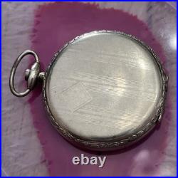 Antique Art Deco 12s Brookline Open Face Pocket Watch Case 14k White GF Rare USA