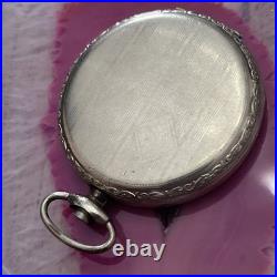 Antique Art Deco 12s Brookline Open Face Pocket Watch Case 14k White GF Rare USA