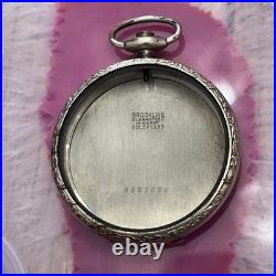 Antique Art Deco 12s Brookline Open Face Pocket Watch Case 14k White GF Rare USA