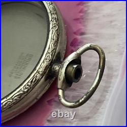 Antique Art Deco 12s Brookline Open Face Pocket Watch Case 14k White GF Rare USA