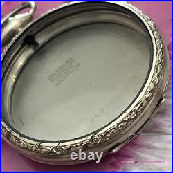 Antique Art Deco 12s Brookline Open Face Pocket Watch Case 14k White GF Rare USA