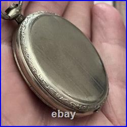 Antique Art Deco 12s Brookline Open Face Pocket Watch Case 14k White GF Rare USA
