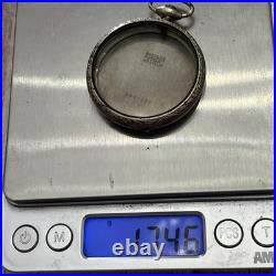 Antique Art Deco 12s Brookline Open Face Pocket Watch Case 14k White GF Rare USA