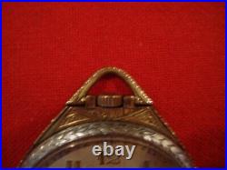 Antique Art Deco Pocket Watch ELCE Gold Plated Platinum Metal Case 20th C