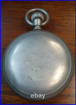 Antique Aurora Watch Co. Mechanical Pocket Watch withDueber Silverine Watch Case
