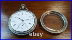 Antique Aurora Watch Co. Mechanical Pocket Watch withDueber Silverine Watch Case
