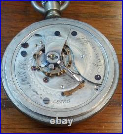 Antique Aurora Watch Co. Mechanical Pocket Watch withDueber Silverine Watch Case