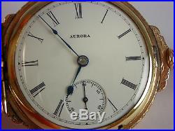 Antique Aurora rare pocket watch made expressly for the RJA in 1886 Hunter case