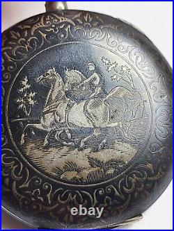 Antique Austria Hungary Presentation Pocket Watch Case Calvary Military Army