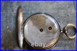 Antique Avance Retard 800 Silver Case Swiss Made Pocket Watch. Running