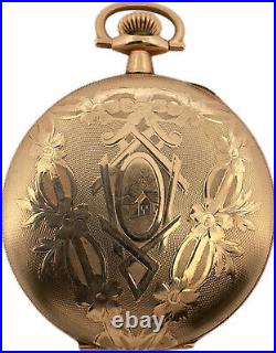 Antique B&B Hunter Pocket Watch Case for 16 Size Gold Filled w Fancy Guilloche