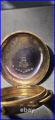 Antique B&B Royal 3/0 Gold Filled Watch Case 20 Year Engraved Wire Lug 32mm
