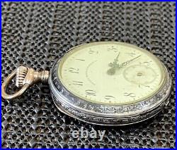 Antique Bailey Banks & Biddle Pocket Watch Sterling Silver Case 1898