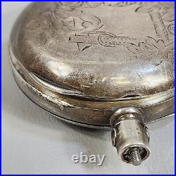 Antique Blauer Pocket Watch Case Coin Silver Invisible Joint Engraved 3 oz