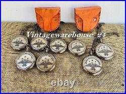 Antique Brass Pocket Watch Vintage Watch Chain Nautical Gift With Case Lot Of 10